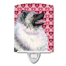 Load image into Gallery viewer, Keeshond Hearts Love and Valentine's Day Portrait Ceramic Night Light SS4488CNL