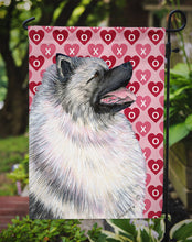 Load image into Gallery viewer, Keeshond Hearts Love and Valentine's Day Portrait Garden Flag – Decorative Outdoor Yard Flag