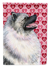 Load image into Gallery viewer, Keeshond Hearts Love and Valentine's Day Portrait Garden Flag – Decorative Outdoor Yard Flag