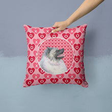Load image into Gallery viewer, Keeshond Hearts Love and Valentine's Day Portrait Throw Pillow - 14x14 Decorative Pillow – Art for Your Home &amp; Patio SS4488PW1414