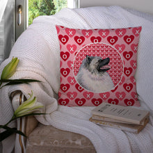 Load image into Gallery viewer, Keeshond Hearts Love and Valentine's Day Portrait Throw Pillow - 14x14 Decorative Pillow – Art for Your Home &amp; Patio SS4488PW1414