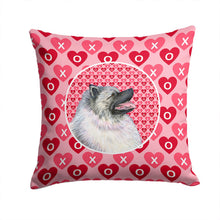 Load image into Gallery viewer, Keeshond Hearts Love and Valentine's Day Portrait Throw Pillow - 14x14 Decorative Pillow – Art for Your Home &amp; Patio SS4488PW1414