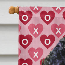 Load image into Gallery viewer, Portuguese Water Dog Hearts Love and Valentine's Day  Flag Canvas House Size