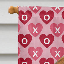 Load image into Gallery viewer, Bulldog English Hearts Love and Valentine's Day Portrait Flag Canvas House Size