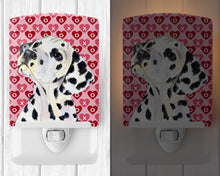 Load image into Gallery viewer, Dalmatian Hearts Love and Valentine's Day Portrait Ceramic Night Light SS4492CNL