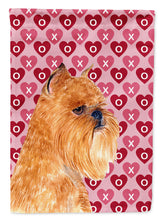 Load image into Gallery viewer, Brussels Griffon Hearts Love and Valentine's Day Portrait Garden Flag – Decorative Outdoor Yard Flag