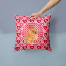 Load image into Gallery viewer, Brussels Griffon Hearts Love and Valentine's Day Portrait Throw Pillow - 14x14 Decorative Pillow – Art for Your Home &amp; Patio SS4494PW1414
