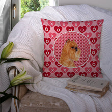 Load image into Gallery viewer, Brussels Griffon Hearts Love and Valentine's Day Portrait Throw Pillow - 14x14 Decorative Pillow – Art for Your Home &amp; Patio SS4494PW1414