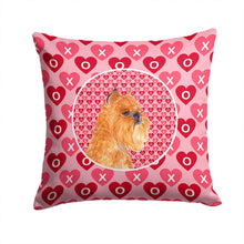 Load image into Gallery viewer, Brussels Griffon Hearts Love and Valentine's Day Portrait Throw Pillow - 14x14 Decorative Pillow – Art for Your Home &amp; Patio SS4494PW1414