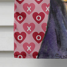 Load image into Gallery viewer, Doberman Hearts Love and Valentine's Day Portrait Flag Canvas House Size
