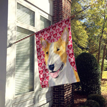 Load image into Gallery viewer, Bull Terrier Hearts Love and Valentine's Day Portrait Flag Canvas House Size