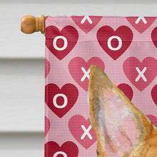 Load image into Gallery viewer, Bull Terrier Hearts Love and Valentine's Day Portrait Flag Canvas House Size