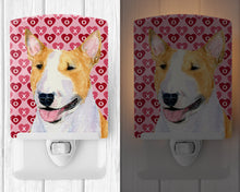 Load image into Gallery viewer, Bull Terrier Hearts Love and Valentine's Day Portrait Ceramic Night Light SS4496CNL