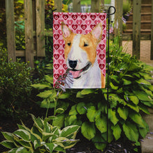 Load image into Gallery viewer, Bull Terrier Hearts Love and Valentine's Day Portrait Garden Flag – Decorative Outdoor Yard Flag