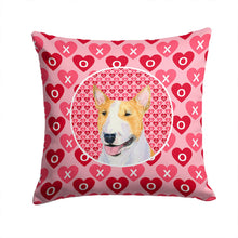 Load image into Gallery viewer, Bull Terrier Hearts Love and Valentine's Day Portrait Throw Pillow - 14x14 Decorative Pillow – Art for Your Home &amp; Patio SS4496PW1414