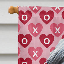 Load image into Gallery viewer, Bearded Collie Hearts Love and Valentine's Day Portrait Flag Canvas House Size