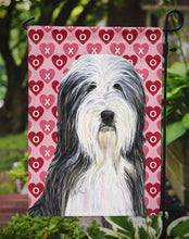 Load image into Gallery viewer, Bearded Collie Hearts Love and Valentine's Day Portrait Garden Flag – Decorative Outdoor Yard Flag