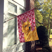 Load image into Gallery viewer, Norwich Terrier Hearts Love and Valentine's Day Portrait Flag Canvas House Size