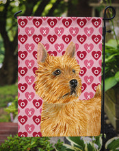 Load image into Gallery viewer, Norwich Terrier Hearts Love and Valentine's Day Portrait Garden Flag – Decorative Outdoor Yard Flag
