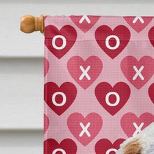 Load image into Gallery viewer, Clumber Spaniel Hearts Love and Valentine's Day Portrait Flag Canvas House Size