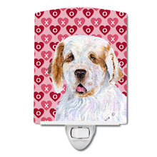 Load image into Gallery viewer, Clumber Spaniel Hearts Love and Valentine's Day Portrait Ceramic Night Light SS4500CNL