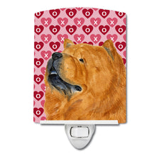 Load image into Gallery viewer, Chow Chow Hearts Love and Valentine's Day Portrait Ceramic Night Light SS4502CNL