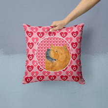 Load image into Gallery viewer, Chow Chow Hearts Love and Valentine's Day Portrait Throw Pillow - 14x14 Decorative Pillow – Art for Your Home &amp; Patio SS4502PW1414