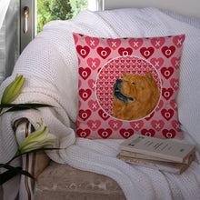 Load image into Gallery viewer, Chow Chow Hearts Love and Valentine's Day Portrait Throw Pillow - 14x14 Decorative Pillow – Art for Your Home &amp; Patio SS4502PW1414
