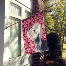 Load image into Gallery viewer, Dandie Dinmont Terrier Hearts Love and Valentine's Day  Flag Canvas House Size