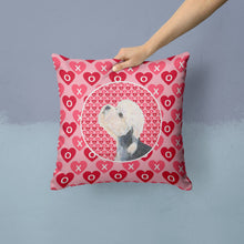 Load image into Gallery viewer, Dandie Dinmont Terrier Hearts Love Valentine's Day Throw Pillow - 14x14 Decorative Pillow – Art for Your Home &amp; Patio SS4503PW1414