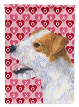 Load image into Gallery viewer, Jack Russell Terrier Hearts Love and Valentine's Day  Flag Canvas House Size