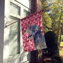 Load image into Gallery viewer, Irish Wolfhound Hearts Love and Valentine's Day Portrait Flag Canvas House Size