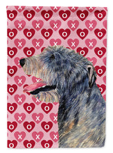 Load image into Gallery viewer, Irish Wolfhound Hearts Love and Valentine's Day Portrait Flag Canvas House Size