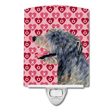 Load image into Gallery viewer, Irish Wolfhound Hearts Love and Valentine's Day Portrait Ceramic Night Light SS4506CNL
