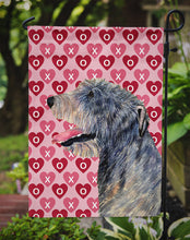 Load image into Gallery viewer, Irish Wolfhound Hearts Love and Valentine's Day Portrait Garden Flag – Decorative Outdoor Yard Flag