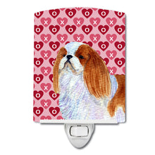 Load image into Gallery viewer, English Toy Spaniel Hearts Love and Valentine's Day Portrait Ceramic Night Light SS4507CNL