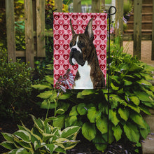 Load image into Gallery viewer, Boxer Hearts Love and Valentine's Day Portrait Garden Flag – Decorative Outdoor Yard Flag