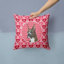 Load image into Gallery viewer, Boxer Hearts Love and Valentine's Day Portrait Throw Pillow - 14x14 Decorative Pillow – Art for Your Home &amp; Patio SS4508PW1414