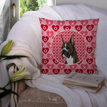 Load image into Gallery viewer, Boxer Hearts Love and Valentine's Day Portrait Throw Pillow - 14x14 Decorative Pillow – Art for Your Home &amp; Patio SS4508PW1414