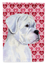 Load image into Gallery viewer, Boxer Hearts Love and Valentine's Day Portrait Garden Flag – Decorative Outdoor Yard Flag
