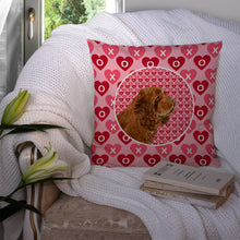 Load image into Gallery viewer, Sussex Spaniel Hearts Love Valentine's Day Throw Pillow - 14x14 Decorative Pillow – Art for Your Home &amp; Patio SS4510PW1414