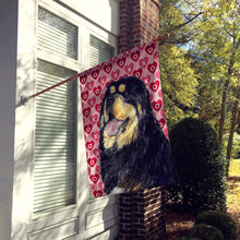 Load image into Gallery viewer, Tibetan Mastiff Hearts Love and Valentine's Day Portrait Flag Canvas House Size