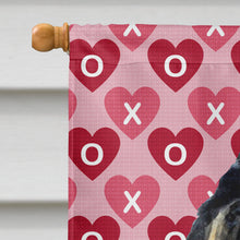 Load image into Gallery viewer, Tibetan Mastiff Hearts Love and Valentine's Day Portrait Flag Canvas House Size