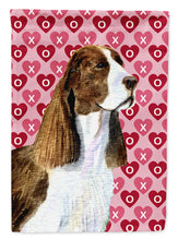 Load image into Gallery viewer, Springer Spaniel Hearts Love and Valentine's Day  Flag Canvas House Size