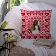 Load image into Gallery viewer, Springer Spaniel Hearts Love Valentine's Day Throw Pillow - 14x14 Decorative Pillow – Art for Your Home &amp; Patio SS4513PW1414
