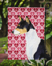 Load image into Gallery viewer, Basenji Hearts Love and Valentine's Day Portrait Garden Flag – Decorative Outdoor Yard Flag