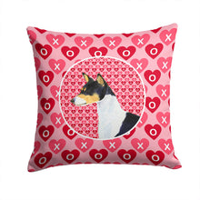 Load image into Gallery viewer, Basenji Hearts Love and Valentine's Day Portrait Throw Pillow - 14x14 Decorative Pillow – Art for Your Home &amp; Patio SS4514PW1414