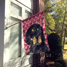 Load image into Gallery viewer, Gordon Setter Hearts Love and Valentine's Day Portrait Flag Canvas House Size