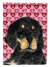 Load image into Gallery viewer, Gordon Setter Hearts Love and Valentine's Day Portrait Flag Canvas House Size