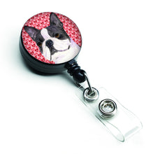 Load image into Gallery viewer, Boston Terrier Love Retractable Badge Reel or ID Holder with Clip